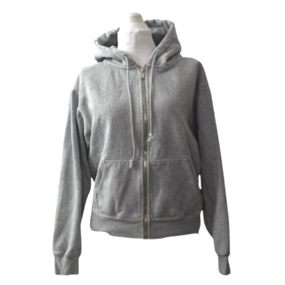 Brandy Melville Christy Hoodie Gray Zip-Up Hooded Sweatshirt Size Small - Picture 2 of 8